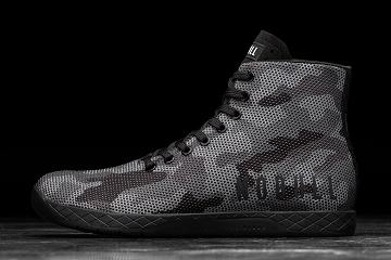 Black Nobull High-Top Camo Women's Trainers | CA U1837Z